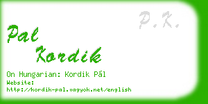 pal kordik business card