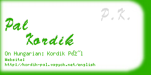 pal kordik business card